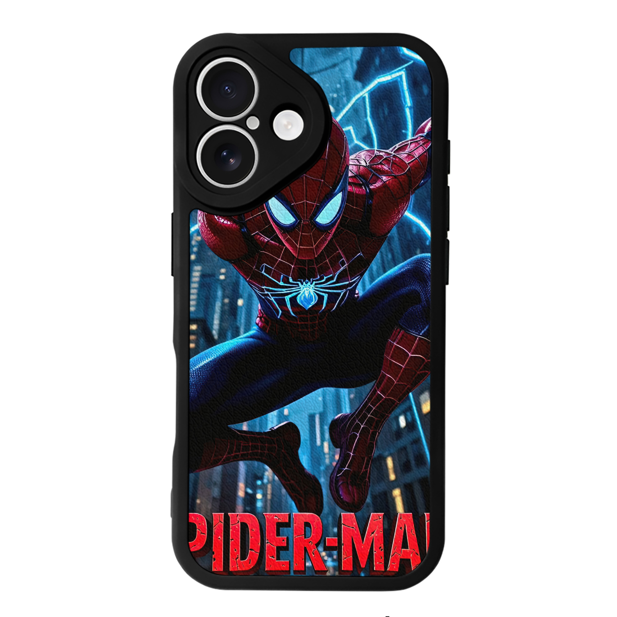 Spider Man スパイダーマン 【iPhone 16シリーズ対応】シリコンスマホケース（レザー調） 材質：シリコン